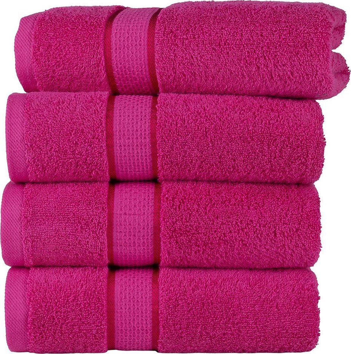 Homéé handdoek Ruche Fuchsia 50x100 cm gekamde katoen 550g. m² 4 stuks