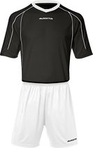 Masita | Sportshirt Heren & Dames Korte Mouw - Striker - Licht Elastisch Polyester Ademend Vocht Regulerend - BLACK/WHITE - XL