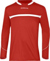 Masita | Sportshirt Heren & Dames Lange Mouwen - Vochtregulerend - 100% polyester Duurzaam - Brasil Lijn - RED/WHITE - 128