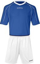 Masita | Sportshirt Heren & Dames Korte Mouw - Striker - Licht Elastisch Polyester Ademend Vocht Regulerend - ROYAL BLUE/WHIT - L