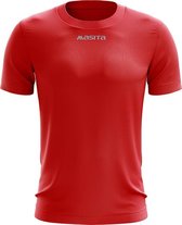 Masita | Active Sportshirt Dames Korte Mouw - Unisex  - Sneldrogend Sportshirt Heren - Licht Stevig Materiaal - RED - XXXL