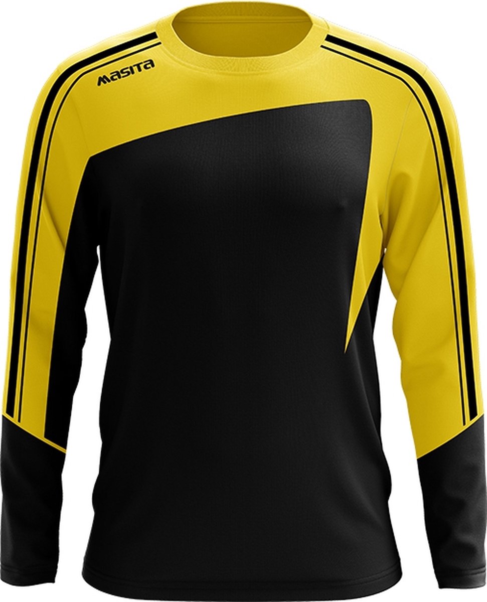 Masita | Forza Sweater - Mouw met Duimgaten - zwart-geel - XXXL
