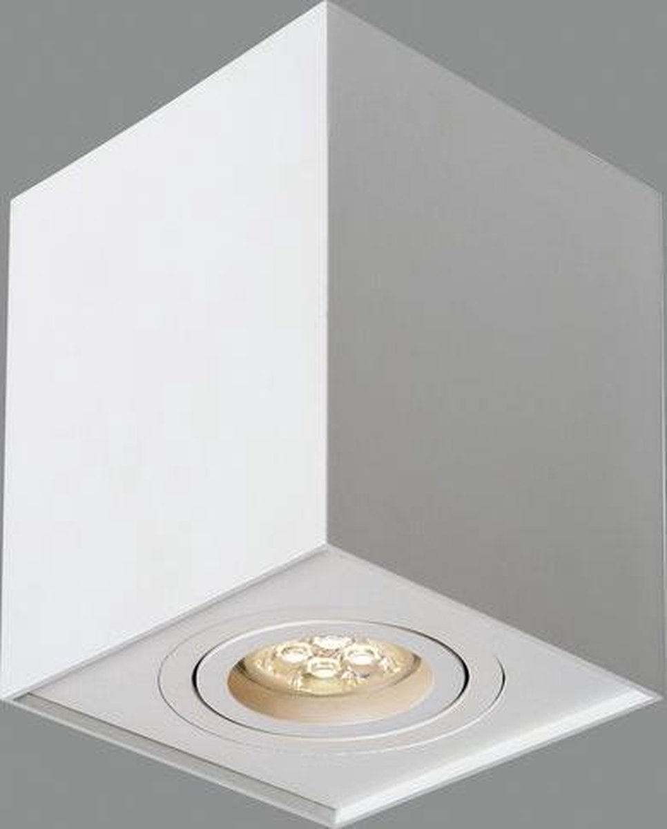 Groenovatie Opbouwspot Vierkant Hoog - Kantelbaar - GU10 Fitting - Mat Wit