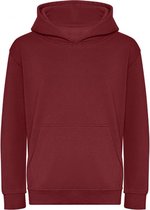 Kids Organic Hoodie Maat 7/8 (M) (Burgundy)