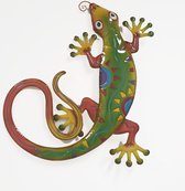 Wanddecoratie Gekko metaal 54 x 66 cm