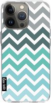 Casetastic Apple iPhone 13 Pro Hoesje - Softcover Hoesje met Design - Tiffany Fade Chevron Print