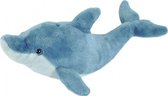 knuffel dolfijn junior 20 cm pluche blauw/wit