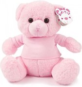 knuffelbeer met shirt 25 cm polyester roze