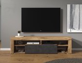 Meubella | TV-Meubel Fancy - Grijs - Eiken - 140x35x50 cm