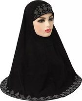 Elegant Zwarte Hoofddoek, mooie hijab.