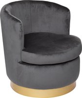 Atmosphera Solal fauteuil Grijs - Velvet - Relax stoel