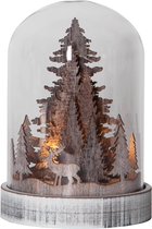 STAR Trading Kupol Stolp Kerst - Kerstverlichting - LED - 12,5 cm - hout/bruin