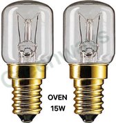 Ovenlampje - 15W - E14 Schakelbordlampje - 300 Graden - Hittebestendig - Voor in de oven - Bakoven - 230V (2 STUKS)