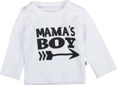 Witte longsleeve "Mama's Boy" maat 50/56