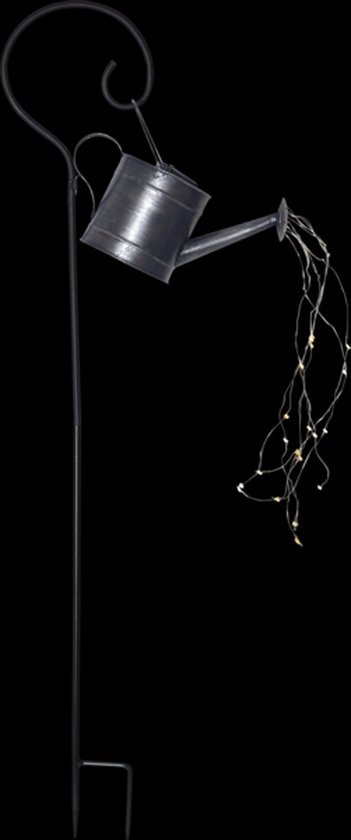 RTM Lighting Solar Tuinverlichting decoratie Gieter Wit licht -Zilver -16 cm hoog