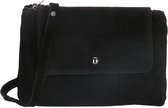 Charm London Elise Suede Leren Schoudertas - Zwart