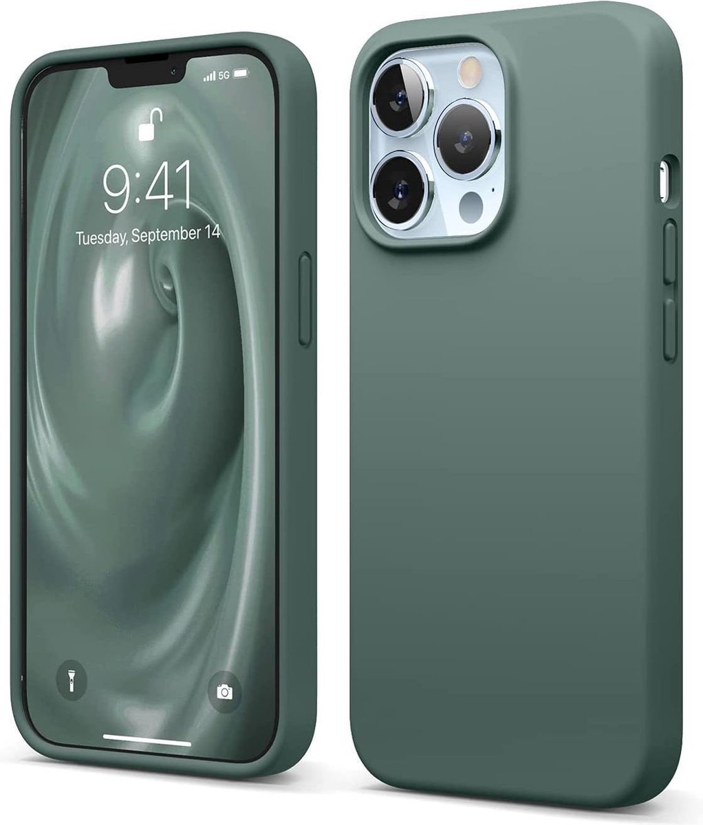 HB Hoesje Geschikt voor Apple iPhone 13 Pro Max - Groen - Siliconen Back Cover