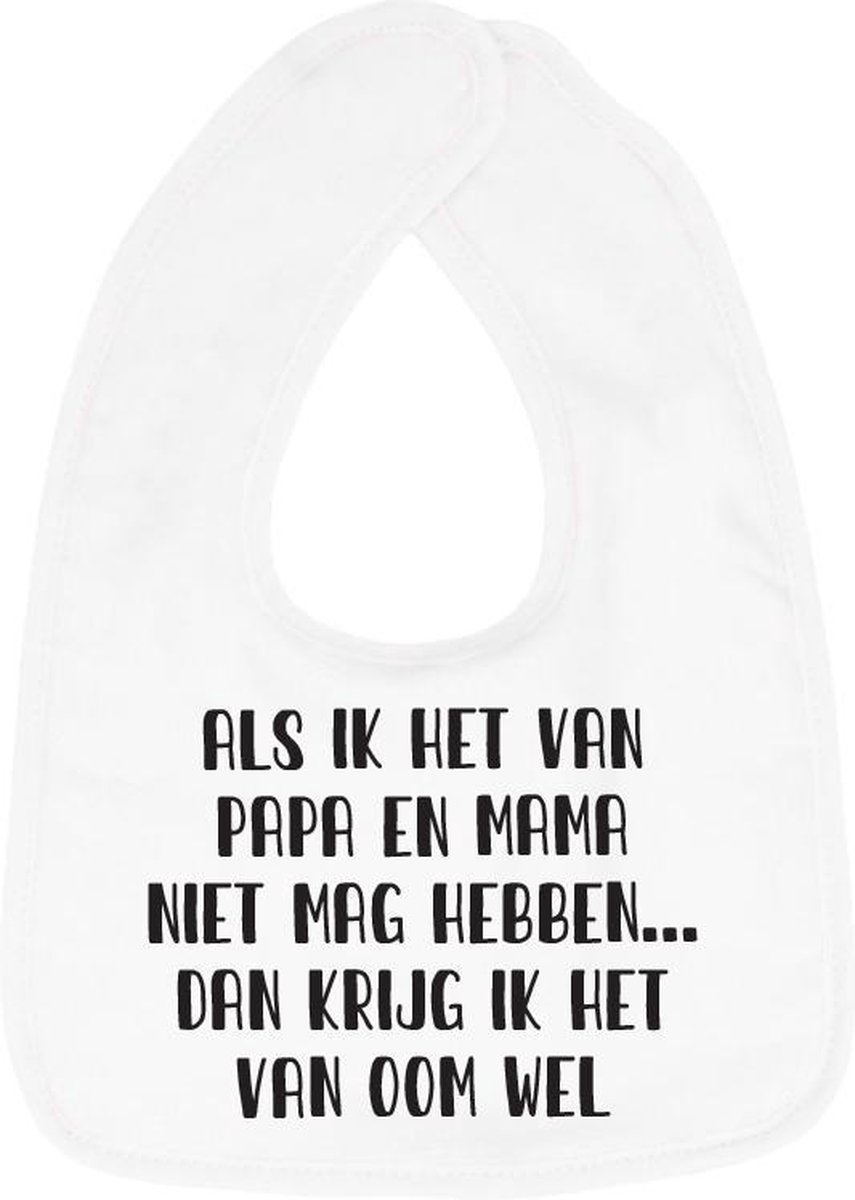 Goedkoopste Hospitrix Slabbetje met Tekst Als ik het van papa en mama niet mag hebben… dan krijg ik het van oom wel Wit - Cadeau Zwangerschap - Baby Kwijldoek - Kwijllap - Morslap - Bavette - Bekendmaking - Aankondiging - Aanstaande Moeder - Moederdag