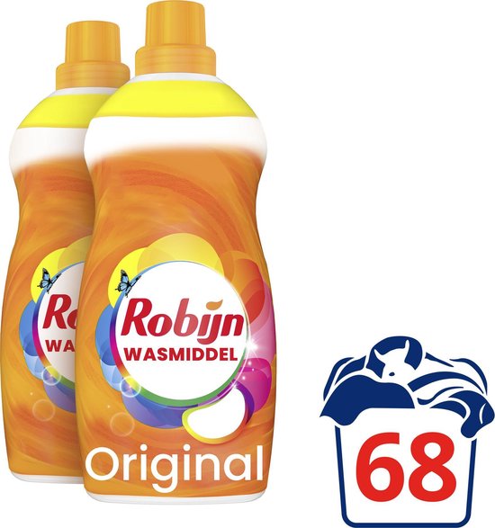 schors honderd alledaags Robijn Klein & Krachtig Color Vloeibaar Wasmiddel - 2 x 34 wasbeurten -  Voordeelverpakking | bol.com