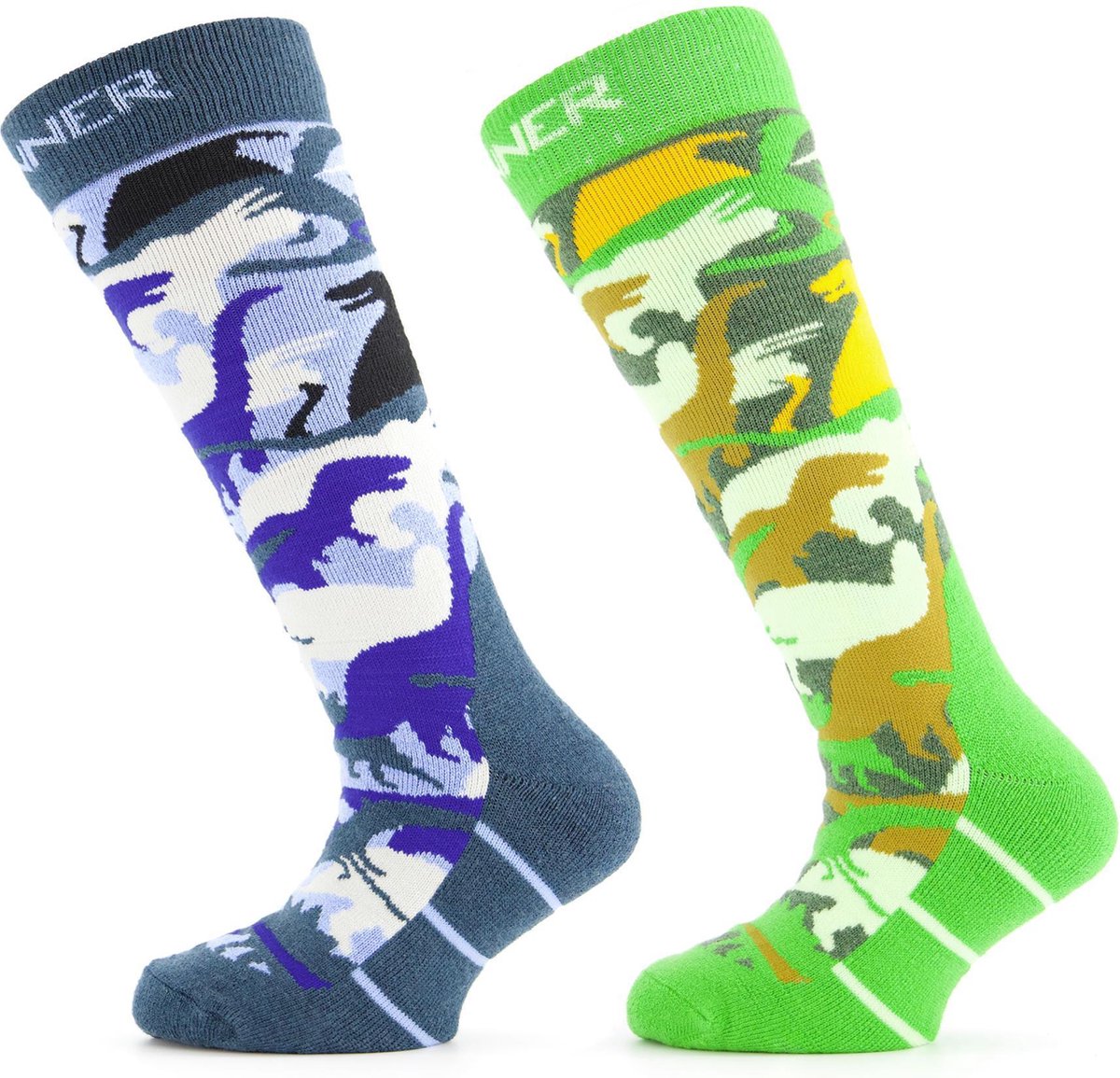 SINNER Kinder Skisokken Dubbelverpakking Dino 31-34 Blauw
