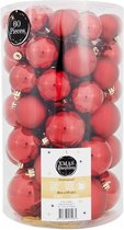 Kerstbal Megabox 60 Stuks - Kerstballen - Grote en kleine ballen - Rode Kerstballen - Rood