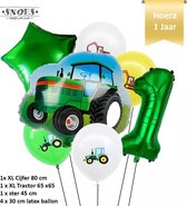 Verjaardag Jongen Tractor - Trekker - Boerderij Ballonnen Set * Cijfer 1 * Nummer 1 * Hoera 1 jaar * Snoes * Verjaardag * Kinderfeest * Verjaardag Versiering * Thema Tractor - Trek