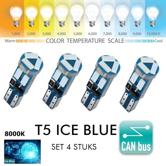 garage domineren verlies 4x T5 CANBus Led Lamp set 4 stuks | ICE BLUE | IJs Blauw | 8000k | 400  Lumen | 12V | 7... | bol.com