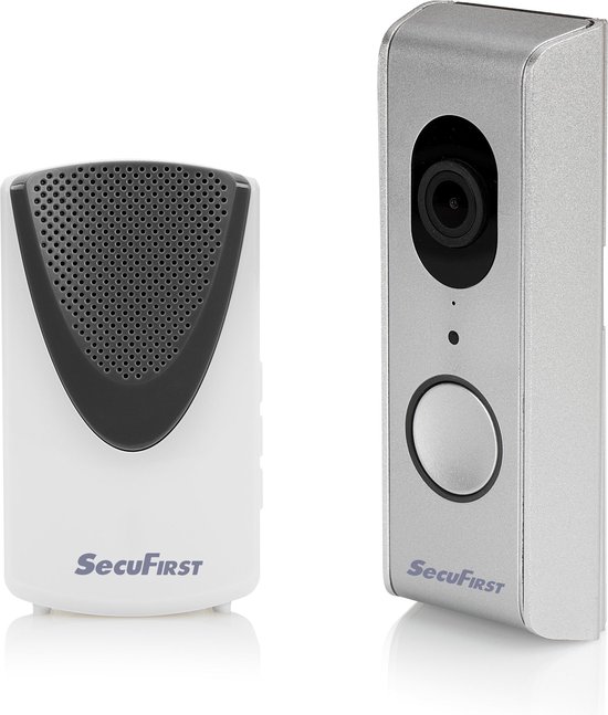 SecuFirst DID701S+ Slimme Wifi deurbel met camera met 2 draadloze gongen Zwart Grijs – 1080P
