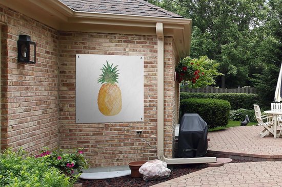Torchon de jardin Ananas - Aquarelle - Wit - 100x100 cm