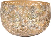 Rasteli Waxinelichthouder Gecorrodeerd Metaal Roest-Zilver D 17 cm H 11 cm