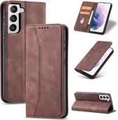 Hoesje voor Samsung Galaxy S21 Plus Book case hoesje - Flip cover - Wallet case voor S21 Plus - Hoesje met pasjes - Coffee