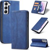 Hoesje voor Samsung Galaxy S21 Ultra Book case hoesje - Flip cover - Wallet case voor S21 Ultra - Hoesje met pasjes - Blauw