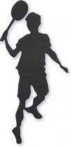 silhouette badminton speler zwart 40 x 90 mm 10 stuks