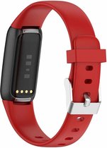 Rood Silicone Band Voor De Fitbit Luxe - Small | Siliconen Polsbandje met Gespsluiting voor Fitbit Luxe - Maat Small - Rood - 1 Jaar Garantie - Watchbands-shop.nl