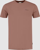 Purewhite -  Heren Regular Fit    T-shirt  - Bruin - Maat M