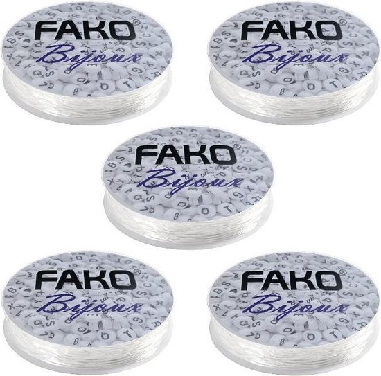 Fako Bijoux® - 5 Rollen Elastisch Nylon Draad - Rijgdraad - Sieraden Maken  - 0.8mm -... | bol.com