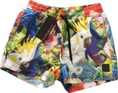 Purewhite shorts tropische vogels