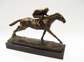 Bronzen beeld - Jockey te paard - Gedetailleerd sculptuur - 21,4 cm hoog