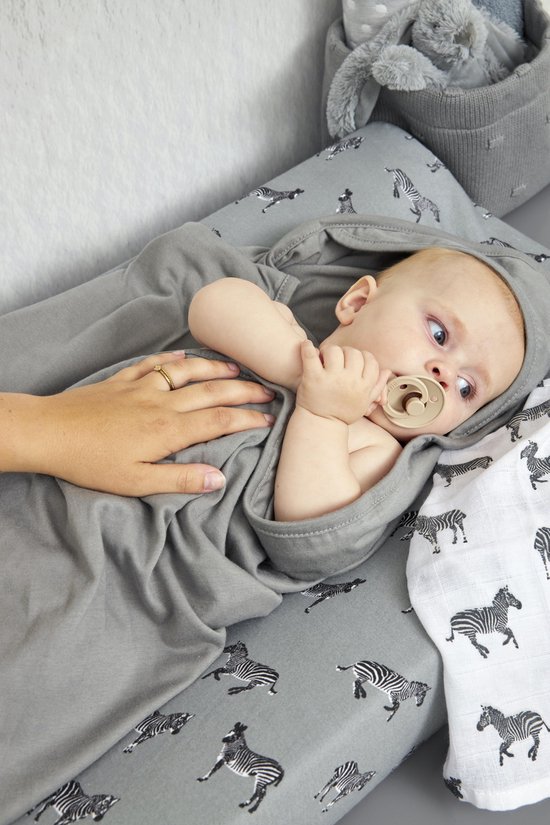 Meyco Baby Cheetah/Uni badcape - 2-pack - grey - 80x80cm van Meyco — afbeelding 3