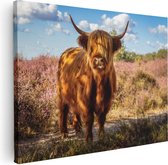 Artaza Canvas Schilderij Schotse Hooglander Koe In De Wei - 40x30 - Klein - Foto Op Canvas - Canvas Print