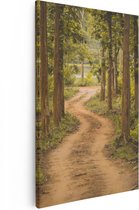 Artaza Canvas Schilderij Pad In Het Bos Met Bomen - 20x30 - Klein - Foto Op Canvas - Canvas Print