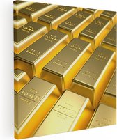 Artaza Peinture sur toile Barres d'or dans une rangée - 40x40 - Klein - Photo sur toile - Impression sur toile