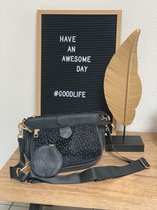 3-Delige schouder-/crossbody tas black + dots