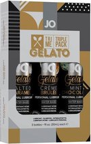 Glijmiddel met een smaakje Tri Me Gelato System Jo (3 pcs)