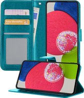 Samsung Galaxy A52s Hoesje Book Case Hoes Portemonnee Cover - Samsung Galaxy A52s Case Hoesje Wallet Case - Turquoise