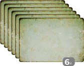 Placemats groen - IJzer print - Structuur - Onderleggers - 45x30 cm - 6 stuks