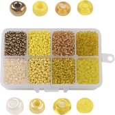 Kralen | Kralen set voor sieraden maken - 8 Kleuren Geel - 3mm - Glas Zaad Kralen - Kit voor Sieraden Maken - Rocaille - DIY - Volwassenen - Kinderen - Kralenset - Seed Beads - Cad