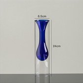 Vaas - Blauw - 24 cm - Glas - Verschillende kleuren en maten