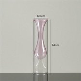 Vaas - Roze - 24 cm - Glas - Verschillende kleuren en maten