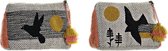 Handtas DKD Home Decor Katoen Fågel (2 pcs) (27 x 10 x 18 cm)